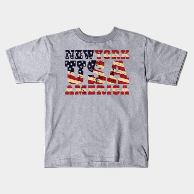 Classic New York America Kids T-Shirt by KewaleeTee